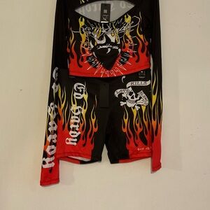 Ed Hardy Black and Red Bike Shorts